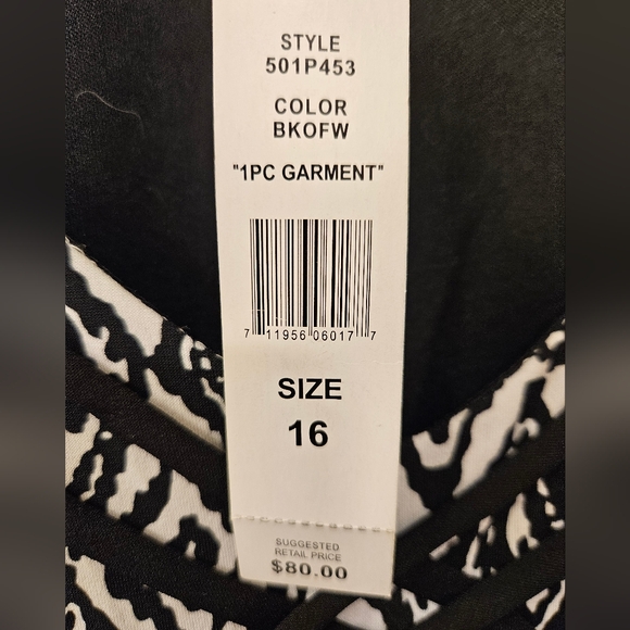 NWT - Glamour Black and White Stretch Midi Dress - Size 16 - Picture 7 of 12